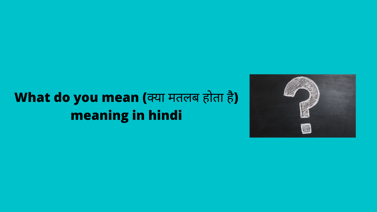 What Do You Mean Meaning In Hindi | व्हाट डू यु मीन का मतलब क्या होता है?